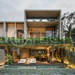 Luxury ocean view villa near Savaya Uluwatu, surrounded by jungle, featuring modern architecture, a private pool, spacious outdoor areas, and panoramic views of the ocean and tropical landscape.