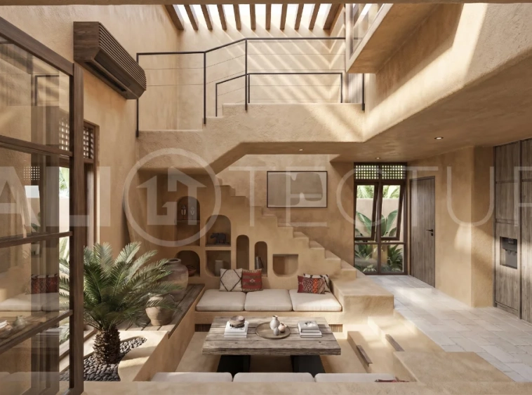 Off-plan one-bedroom villa in Ubud, Bali, featuring a private pool, outdoor lounge area, and tropical minimalist architecture.