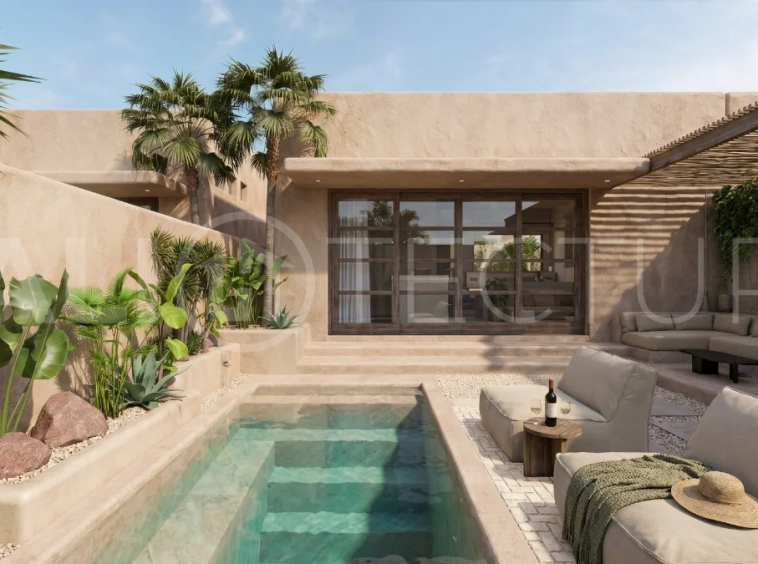 Off-plan studio villa in Ubud, Bali, featuring a private pool, garden terrace, and tropical minimalist architecture.