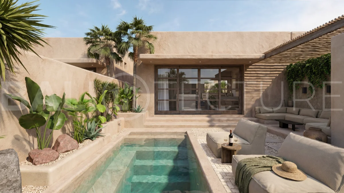 Off-plan studio villa in Ubud, Bali, featuring a private pool, garden terrace, and tropical minimalist architecture.