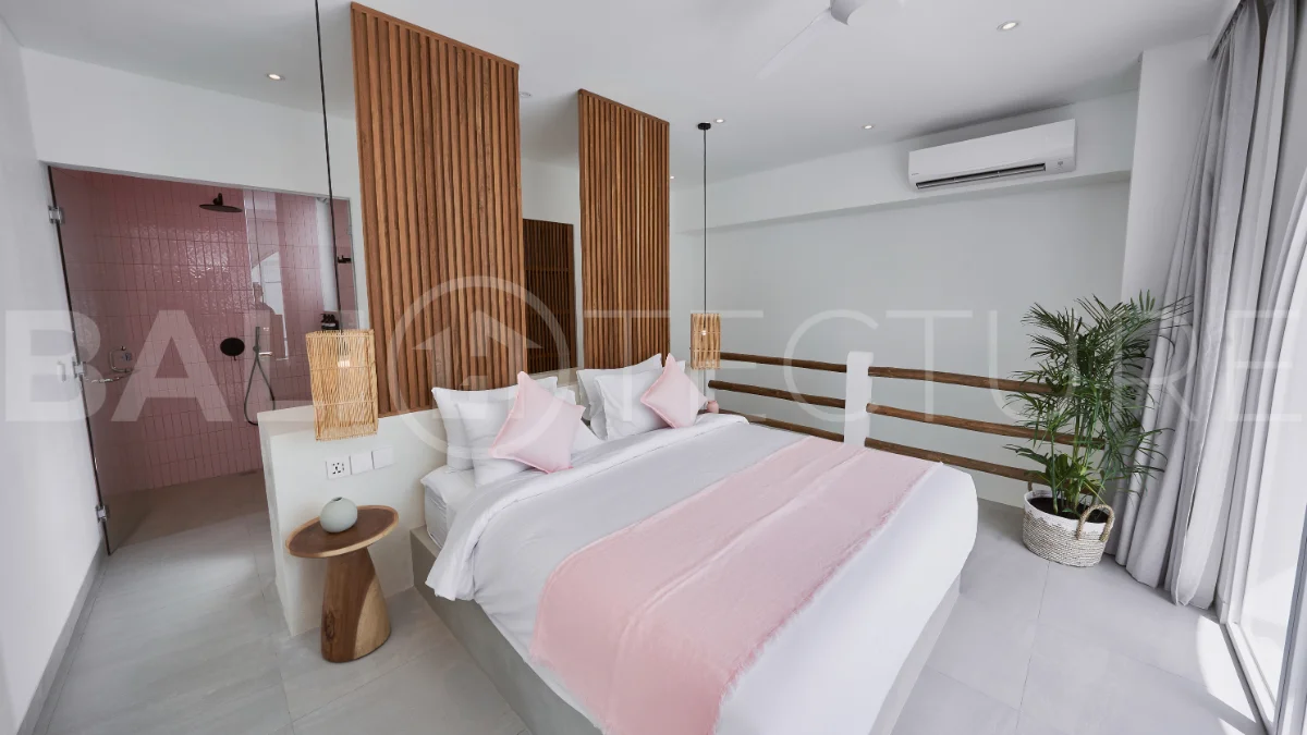 1-bedroom villa for sale in Canggu with a private pool, tropical garden, terrace, and modern living space, offered on a 25.5-year leasehold until March 2052.